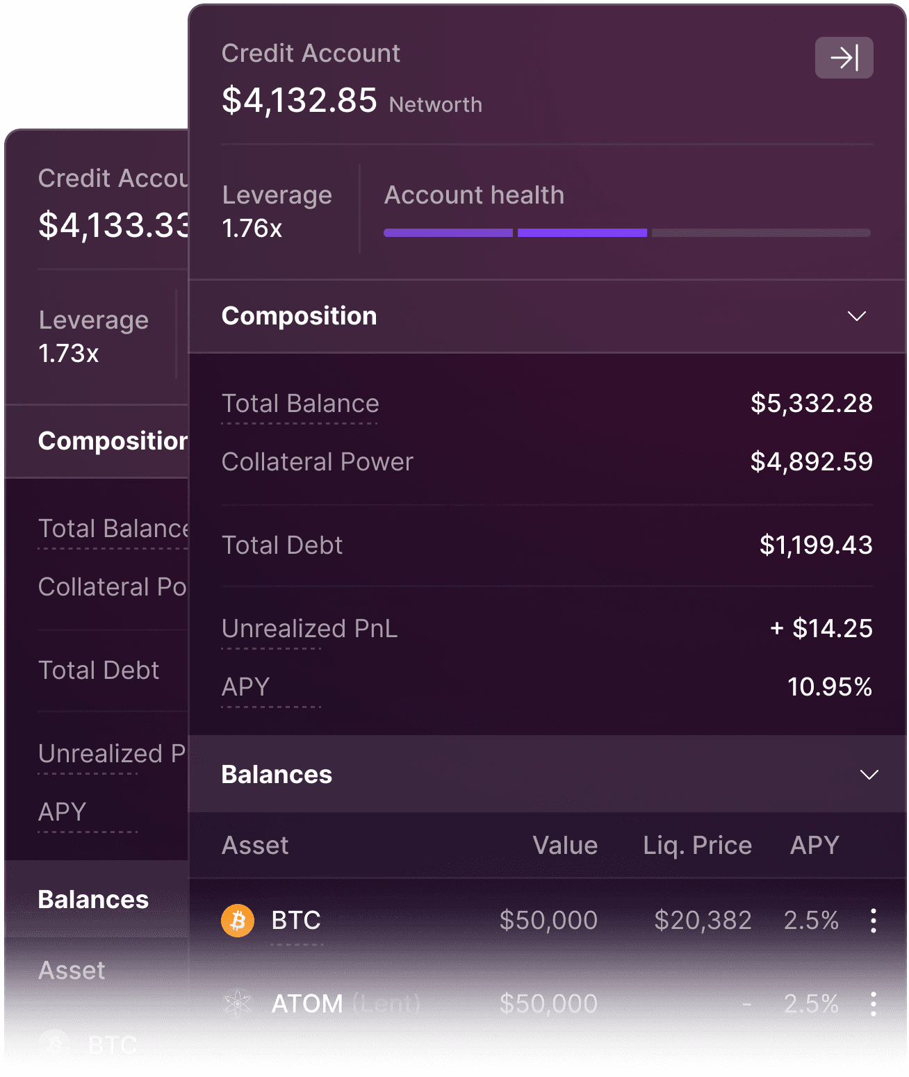 Credit Manager interface